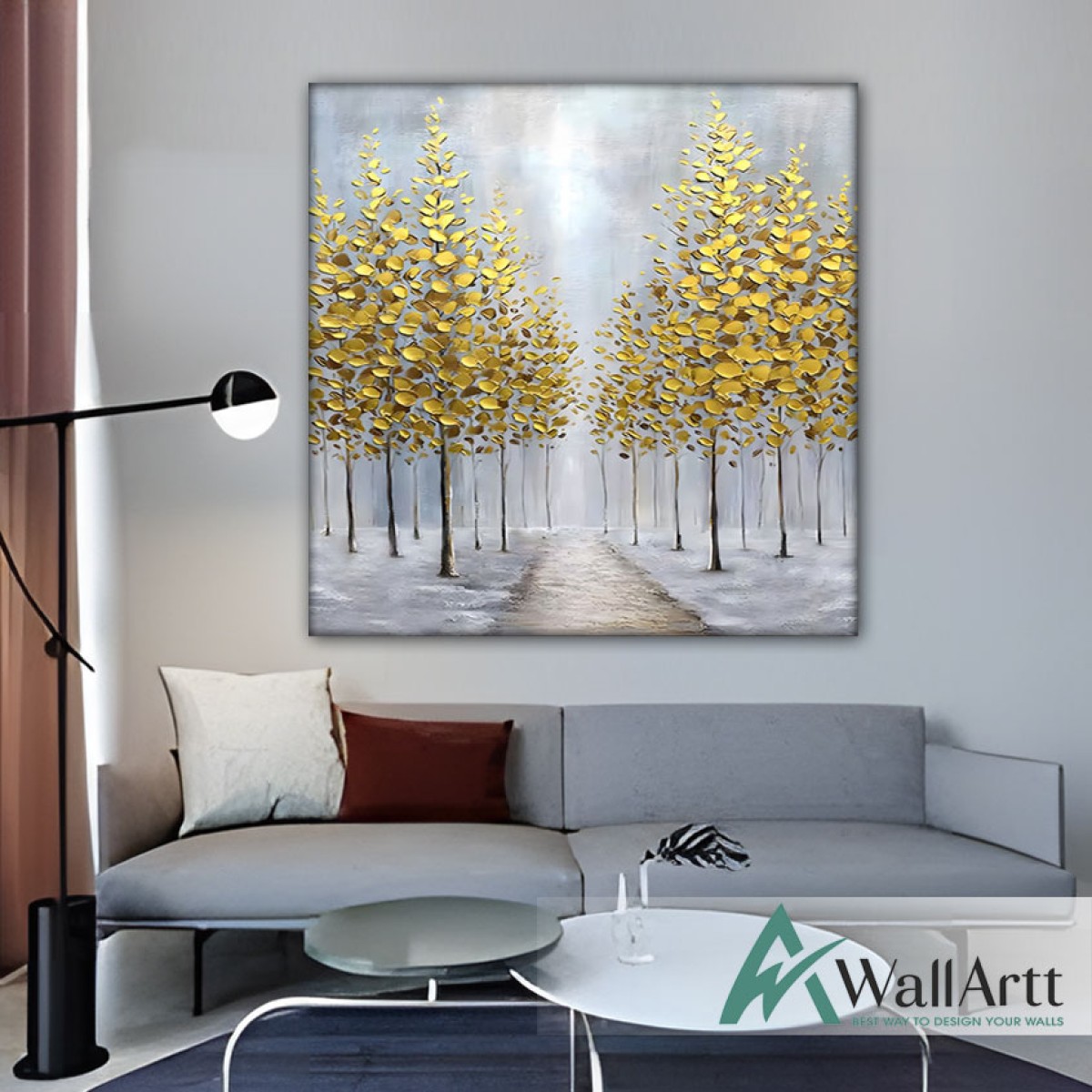 Gold Trees II 3d Heavy Textured Partial Oil Painting